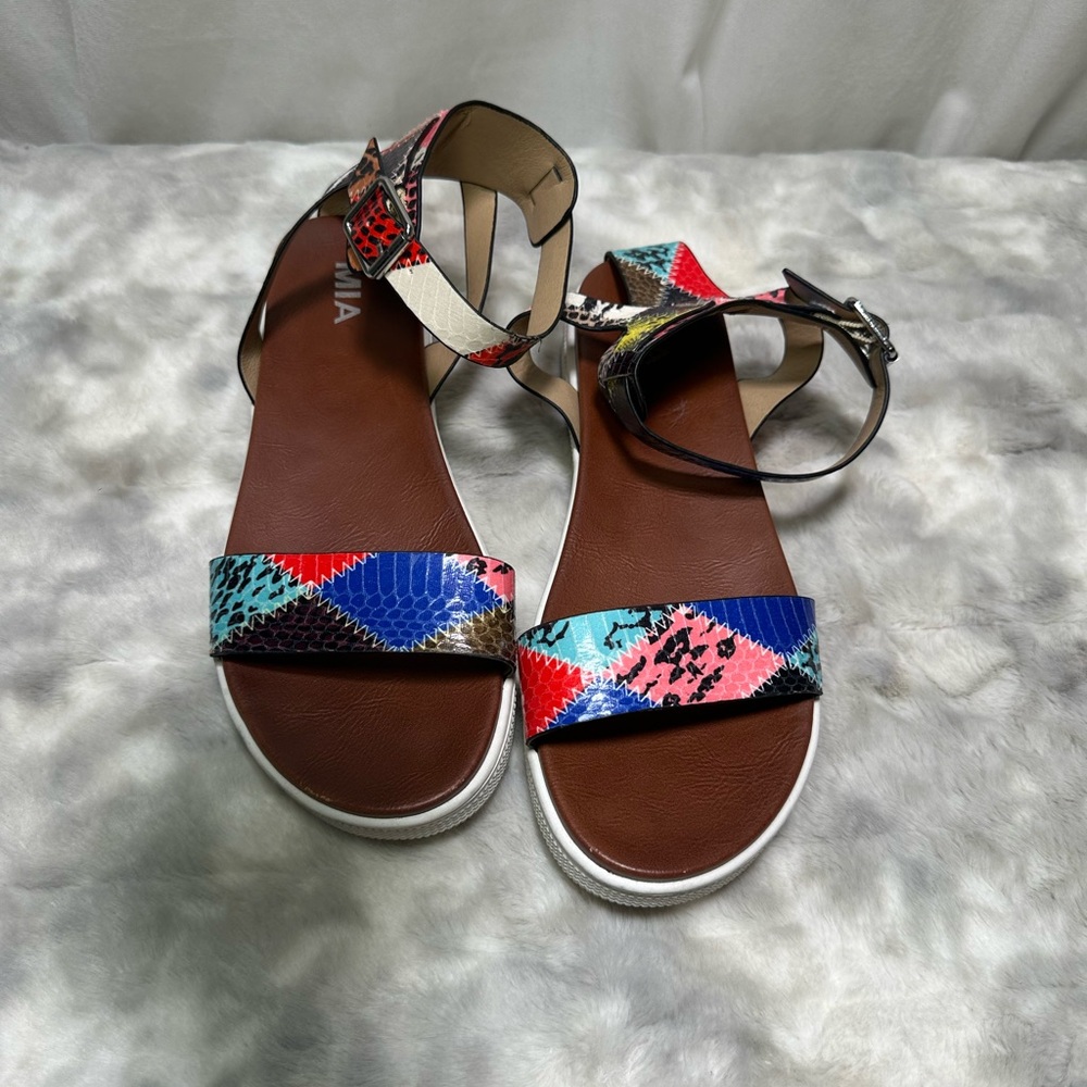 MIA Multicolor Ellen Ankle Strap Sandal 9.5 - Picture 2 of 7